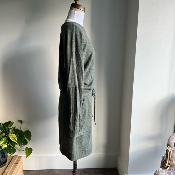 Anthropologie Saturday Sunday Olive Green Drop Waist Sweater Dress Size S - Picture 4 of 8